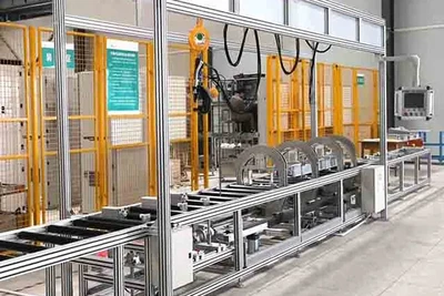 Línea Semiautomática de Ensamblaje de Ductos de Barras